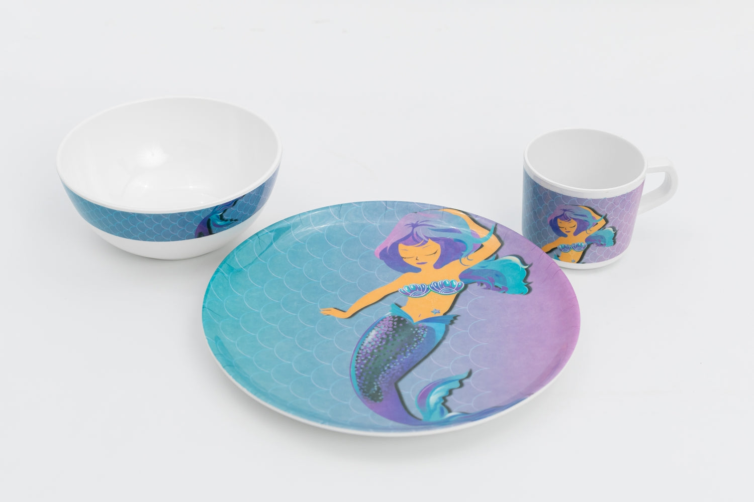 Bright Designs Kids 3 pieces  Melamine Set Mermaid K3