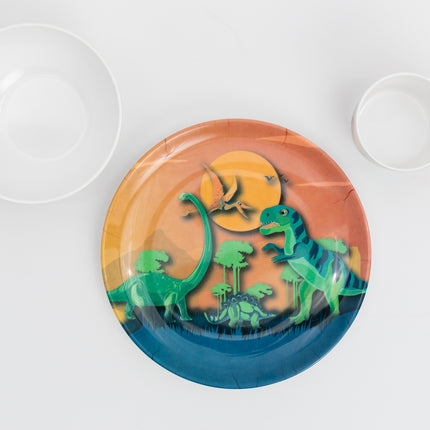 Bright Designs Kids 3 pieces Melamine Set Dinosaurs K2