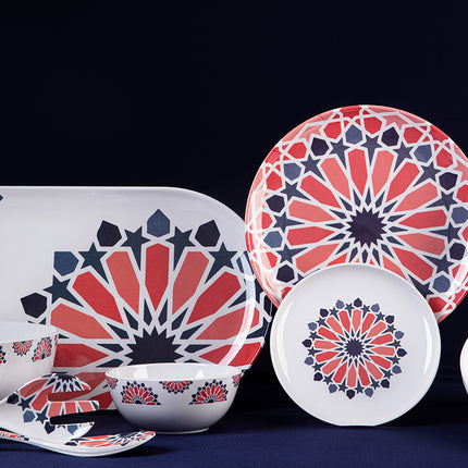 Bright Designs Melamine Dinner Plate
Set of 6 (D 26cm) Arabic Arts