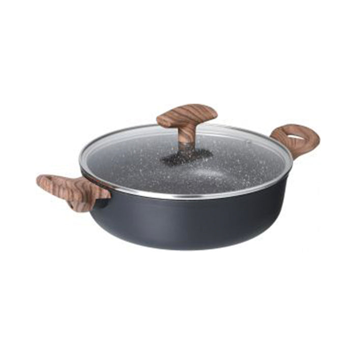 Pedrini Mystone Wooden Two-Handle Skillet - 24cm