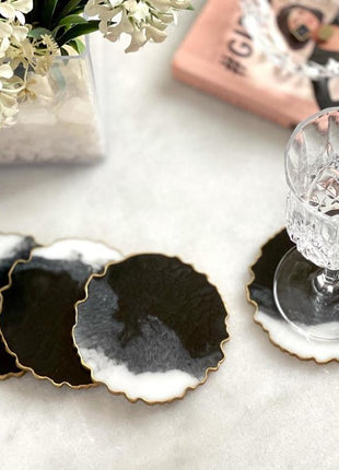 asha's Set of 4 wavy round coasters
