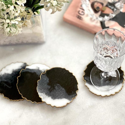 asha's Set of 4 wavy round coasters