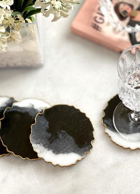 asha's Set of 4 wavy round coasters