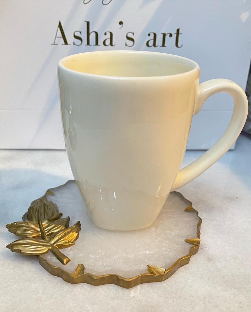 Asha's One Transparent coaster with gold details 13cm