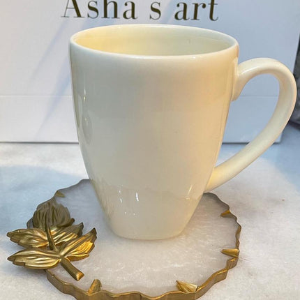 Asha's One Transparent coaster with gold details 13cm