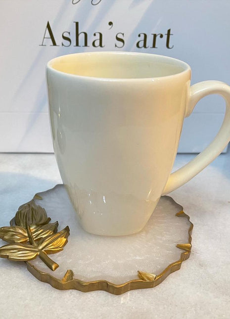 Asha's One Transparent coaster with gold details 13cm