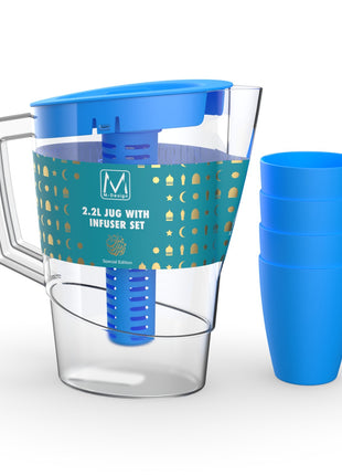 M-Design Fridge Door Jug with Infuser - 2.2L with 4 Cups