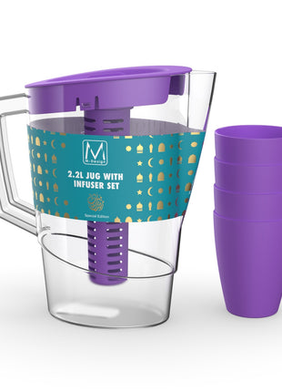 M-Design Fridge Door Jug with Infuser - 2.2L with 4 Cups