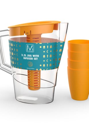 M-Design Fridge Door Jug with Infuser - 2.2L with 4 Cups
