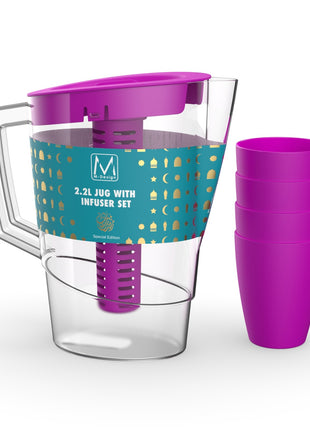 M-Design Fridge Door Jug with Infuser - 2.2L with 4 Cups