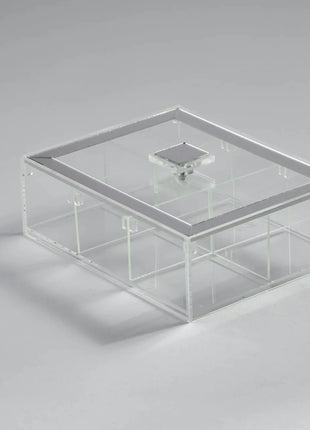Zee Designs Plexi Glass Framed 6-Compartments Tea Box