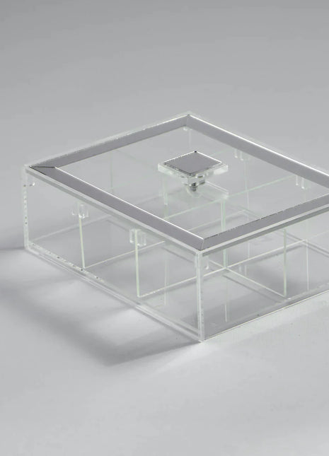 Zee Designs Plexi Glass Framed 6-Compartments Tea Box